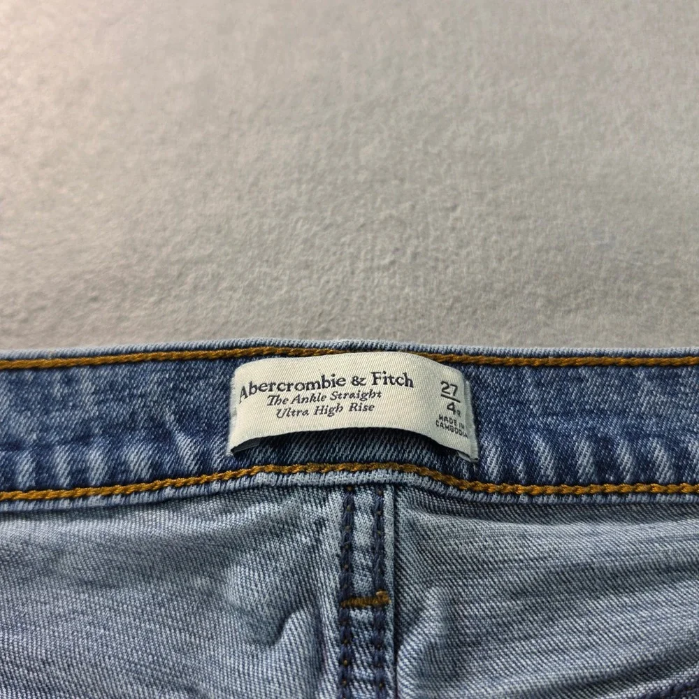 Abercrombie & Fitch Ankle Straight Ultra High Rise Jeans Blue Women 27 4R
